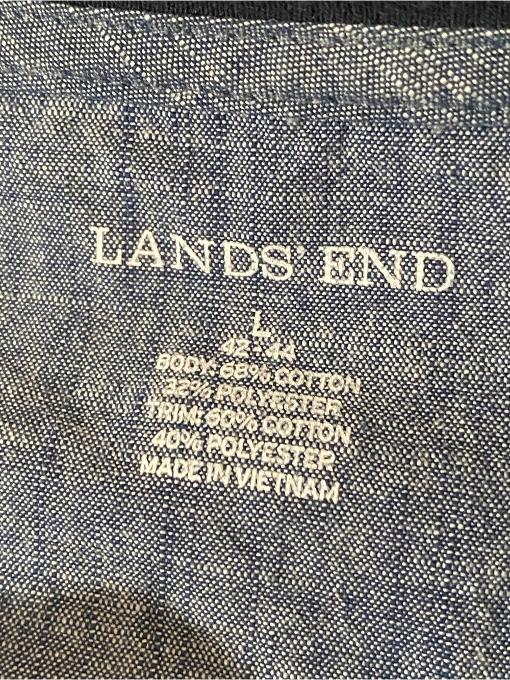 Lands’ End Men’s Henley Shirt L Navy Blue Raglan Heritage Preppy Outdoor Casual - Picture 6 of 6